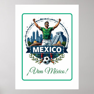 Aangepaste viering van het Mexicaanse nationale vo Poster