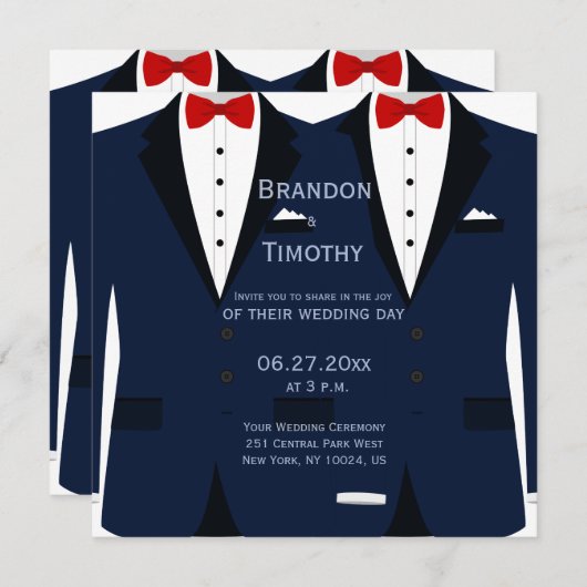 Aangepaste vierkant blauw en witte homepage uitnod kaart (Voorkant / Achterkant)