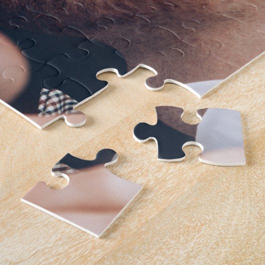 Aangepaste vierkant collage bruiloft foto legpuzzel (Zijkant)