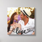 Aangepaste vierkant foto met liefdeskalligrafie canvas afdruk (Voorkant)