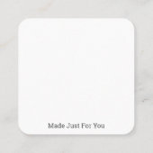 Aangepaste vierkant kaart voor studenoorten of pos vierkante visitekaartje (Achterkant)