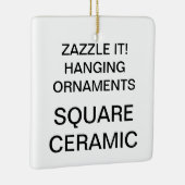 Aangepaste vierkant kerstboomversiering voor porse keramisch ornament (Rechts)