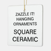 Aangepaste vierkant kerstboomversiering voor porse keramisch ornament (Links)