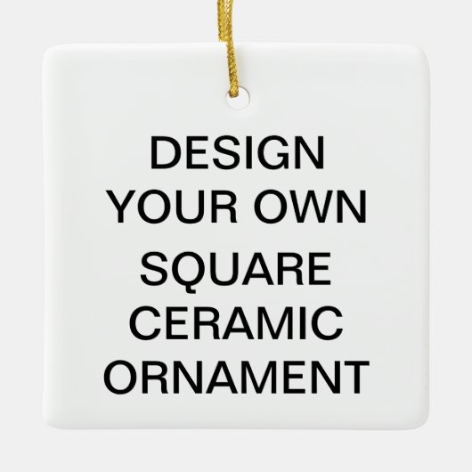 Aangepaste vierkant kerstboomversiering voor porse keramisch ornament (Voorkant)