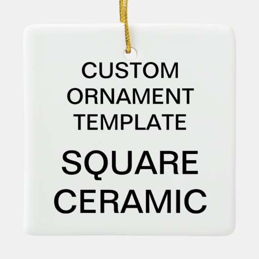 Aangepaste vierkant kerstboomversiering voor porse keramisch ornament (Voorkant)