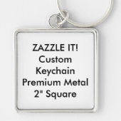 Aangepaste vierkant Sleutelhanger Key Ring Blank S (Voorkant)