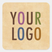 Aangepaste vierkant-stickers met bedrijfsLogo Vierkante Sticker (Voorkant)
