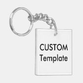 Aangepaste Vierkante Acryl Sleutelhanger Sleutelri (Voorkant Links)