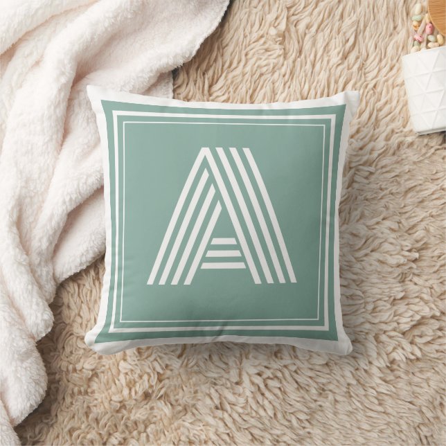 Aangepaste Vierkante Monogram Initiële Letter Kussen (Deken)