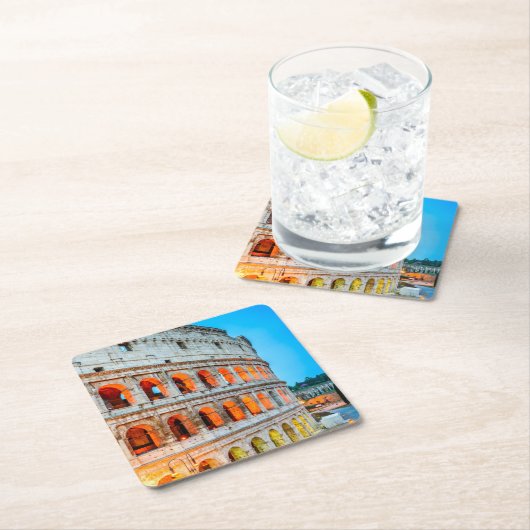 Aangepaste vierkante Onderzetters Colosseum Rome I (Insitu)