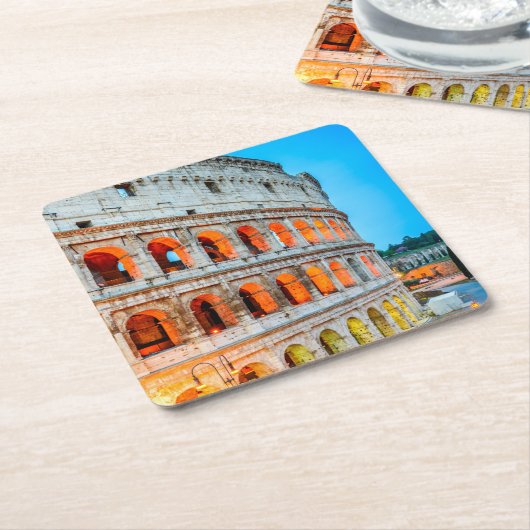 Aangepaste vierkante Onderzetters Colosseum Rome I (Schuin)