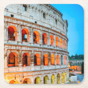 Aangepaste vierkante Onderzetters Colosseum Rome I
