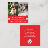 Aangepaste Vierkante Pet Kennel met Poot Print Vierkante Visitekaartje (Voorkant / Achterkant)