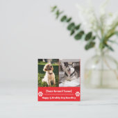 Aangepaste Vierkante Pet Kennel met Poot Print Vierkante Visitekaartje (Staand voorkant)