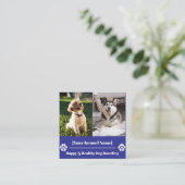 Aangepaste Vierkante Pet Kennel met Poot Print Visitekaartje (Staand voorkant)
