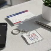 Aangepaste vierkante QR-code Sleutelhanger