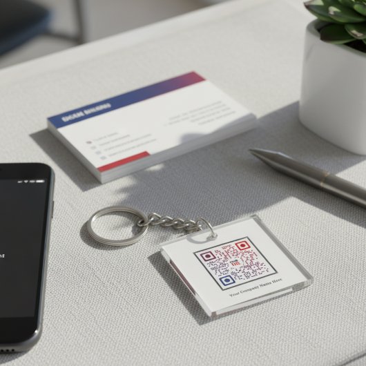 Aangepaste vierkante QR-code Sleutelhanger