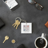 Aangepaste vierkante QR-code Sleutelhanger