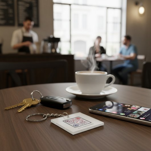 Aangepaste vierkante QR-code Sleutelhanger