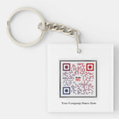 Aangepaste vierkante QR-code Sleutelhanger (Voorkant)