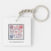 Aangepaste vierkante QR-code sleutelhanger (Achterkant)