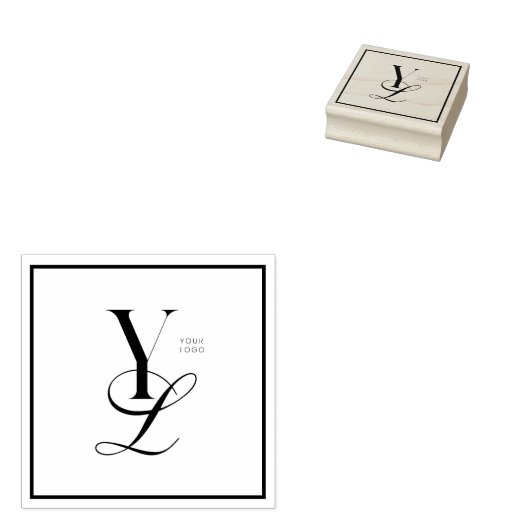 Aangepaste vierkante rand Logo stempel (Gestempeld)