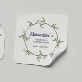 Aangepaste vierkante Sticker - Bloemen Communie Kr