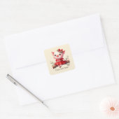 Aangepaste vierkante sticker voor liefhebbers van (Envelop)