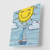 Aangepaste vierkante wandklok Driftwood Beach ontw (Hoek)