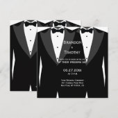 Aangepaste vierkante zwarte en witte homotrouwkaar kaart (Voorkant / Achterkant)