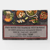 Aangepaste Vietnamese Restaurant Grote Muur Spandoek (Horizontaal)
