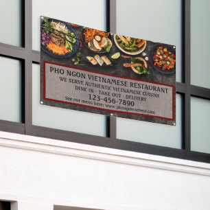 Aangepaste Vietnamese Restaurant Grote Muur Spandoek