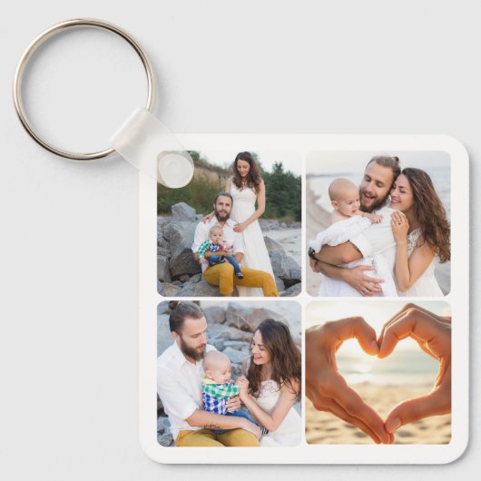 Aangepaste vijf foto gepersonaliseerde dubbelzijdi sleutelhanger (Voorkant)