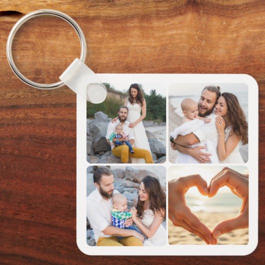 Aangepaste vijf foto gepersonaliseerde dubbelzijdi sleutelhanger (Voorkant)