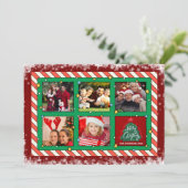 Aangepaste Vijf Foto Kerst Flat Holiday Kaart (Staand voorkant)