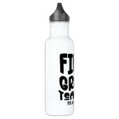 Aangepaste vijfde klas leraar zwarte tekst waterfles (Links)