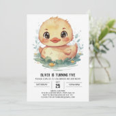 Aangepaste vijver eend verjaardag kaart (Staand voorkant)