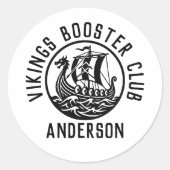 Aangepaste Vikings Booster Club Mascotte Ronde Sticker (Voorkant)