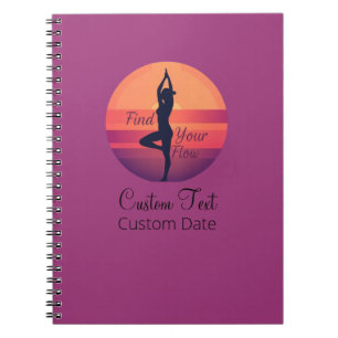 Aangepaste Vind Uw Flow Sunset Yoga Notitieboek