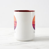 Aangepaste Vind Uw Flow Sunset Yoga Tweekleurige Koffiemok (Center)
