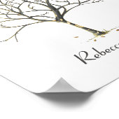 Aangepaste Vingerafdruk Boom Poster voor Trouwfees (Hoek)