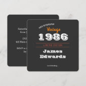 Aangepaste Vintage 1986 40e Limited Edition Verjaa Kaart (Voorkant / Achterkant)