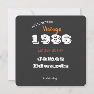 Aangepaste Vintage 1986 40e Limited Edition Verjaa Kaart