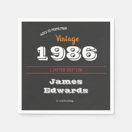 Aangepaste Vintage 1986 40e verjaardag servetten - (Voorkant)