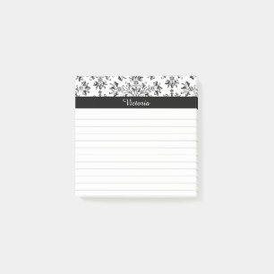 Aangepaste Vintage 3" x 3" bloemige kunst geliniee Post-it® Notes