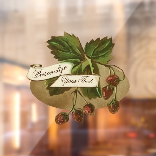 Aangepaste Vintage Aardbeien Fruitwinkel Restauran Raamsticker (Vel 2)