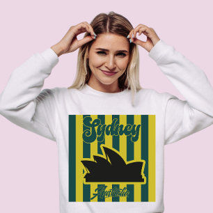Aangepaste Vintage Australië Sydney Streep Reis Trui
