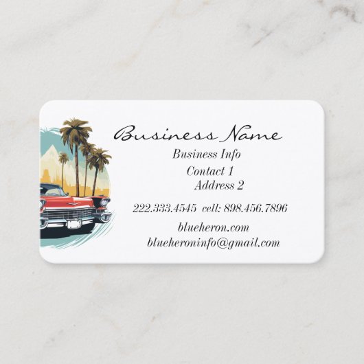 Aangepaste Vintage Auto Visitekaartje (Voorkant)