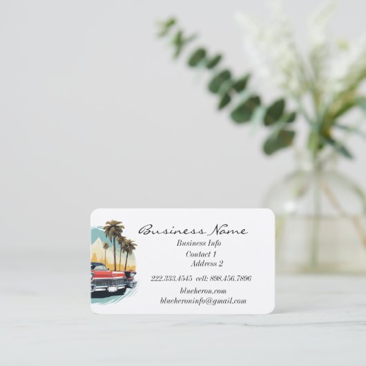Aangepaste Vintage Auto Visitekaartje (Staand voorkant)