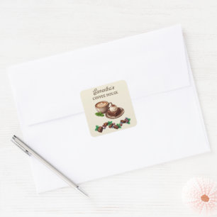 Aangepaste Vintage Bakkerij Merch Brownie Kunst Vierkante Sticker